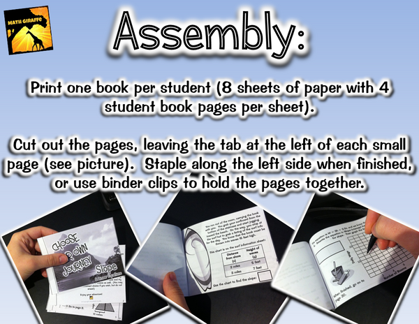 Slope Linear Equations: "Choose Your Own Journey" Book fun math