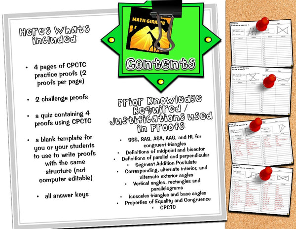 Geometry Proofs Practice Pack proofs