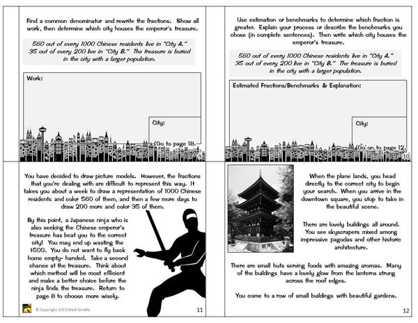 Fractions: "Choose Your Own Journey" Book