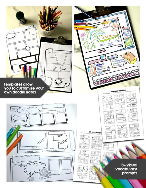 "DIY DOODLES" Super Kit - Big Bundle of Doodle Note Templates