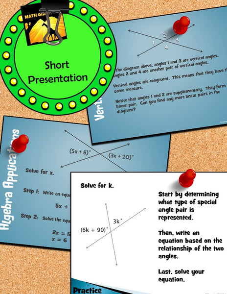 Geometry Discovery Activities triangle vertical angles