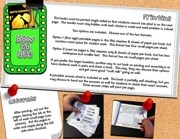 Percent Equations: "Choose Your Own Journey" Book