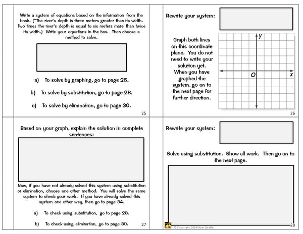 Systems of Equations: "Choose Your Own Journey" book