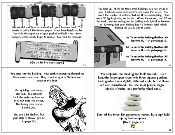 Fractions: "Choose Your Own Journey" Book
