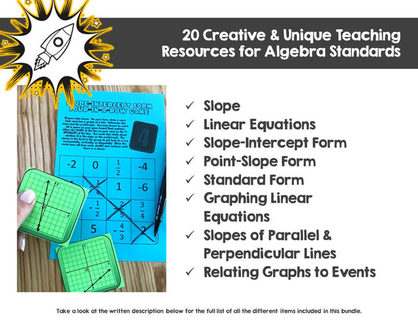 Linear Equations Bundle: Slope & Graphing | Activities, Games, Notes, & Puzzles