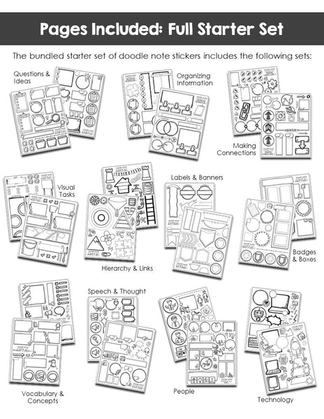 DIY Doodle Note Stickers Set