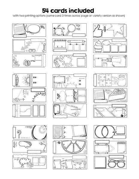 Visual Vocabulary Prompts: Doodle Note Review Card Templates