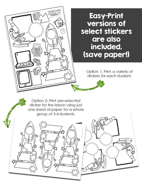 DIY Doodle Note Stickers Set