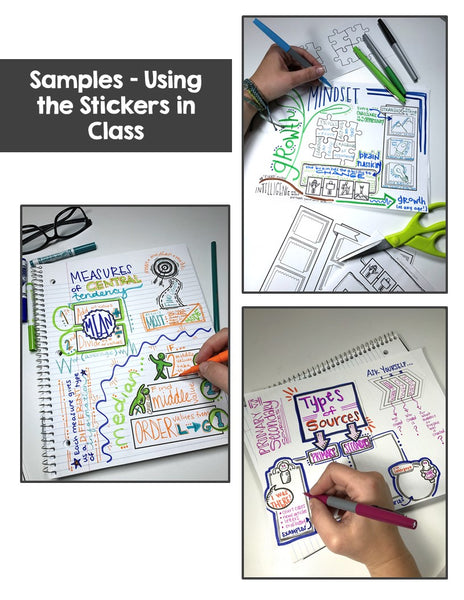 DIY Doodle Note Stickers Set