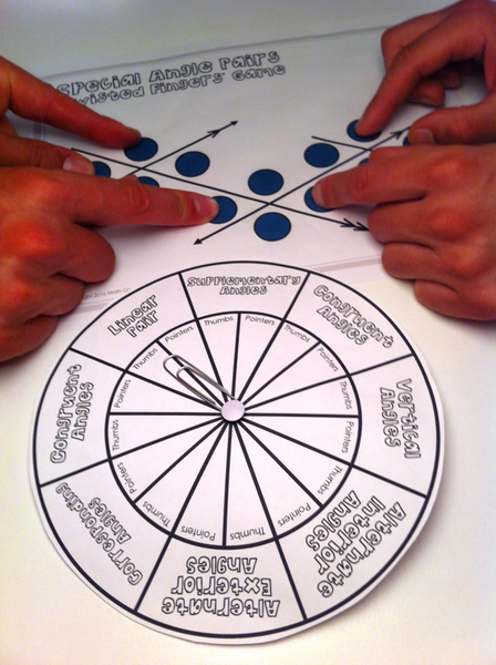 Special Angle Pairs: "Twisted Fingers" Game