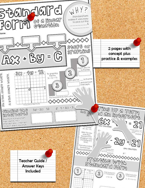 Standard Form Doodle Notes linear linear equation