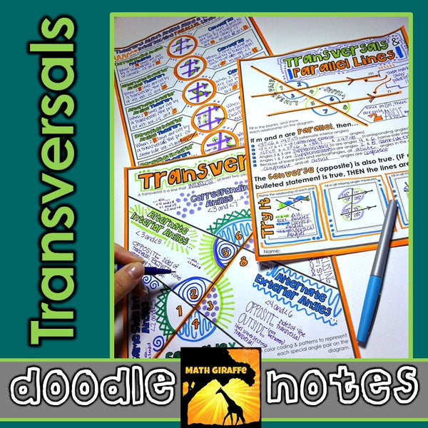 Transversals Doodle Notes geometry