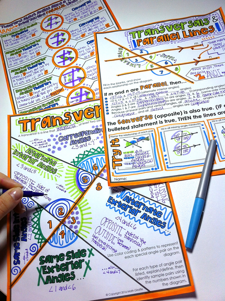 Transversals Doodle Notes geometry