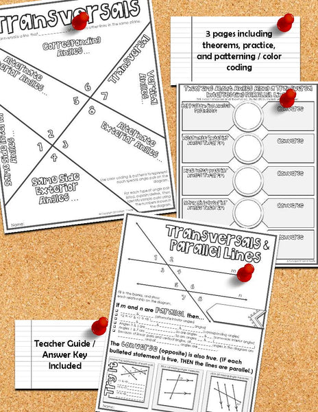 Transversals Doodle Notes geometry