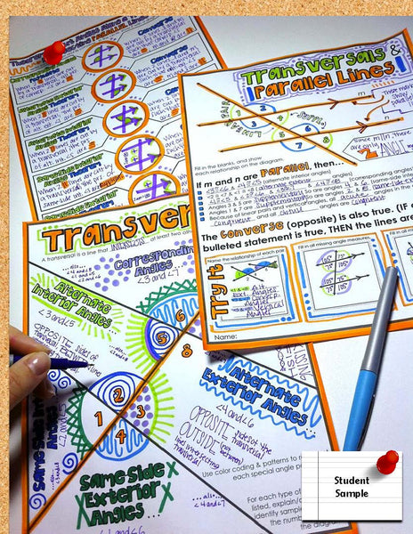 Transversals Doodle Notes geometry