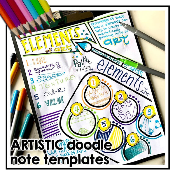 artistic doodle note templates