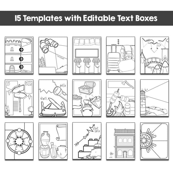 ADVENTURE Doodle Note Template Set