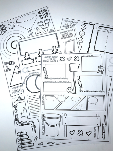 DIY Doodle Note Stickers Set