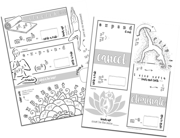Exponent Rules Doodle Notes Properties of Exponents