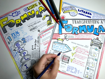 working with Formulas Doodle Notes math giraffe