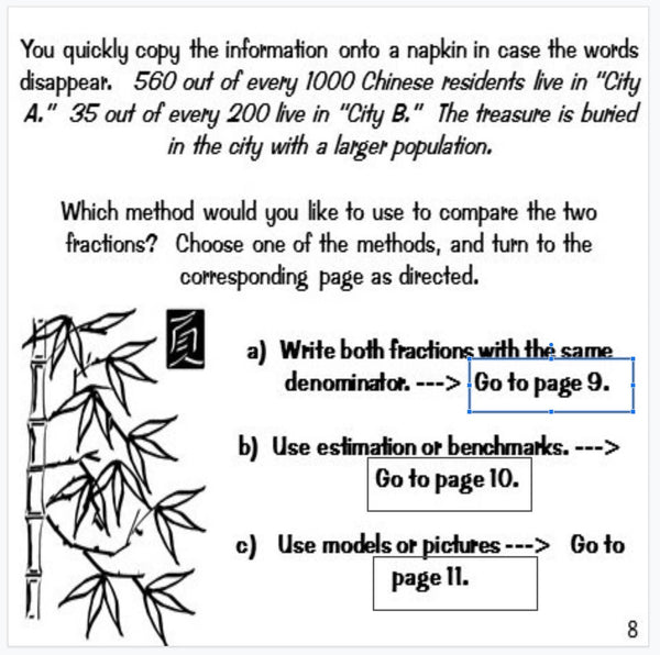 Fractions: "Choose Your Own Journey" Book