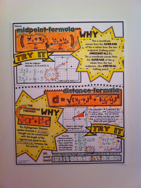 Midpoint Formula & Distance Formula Doodle Notes