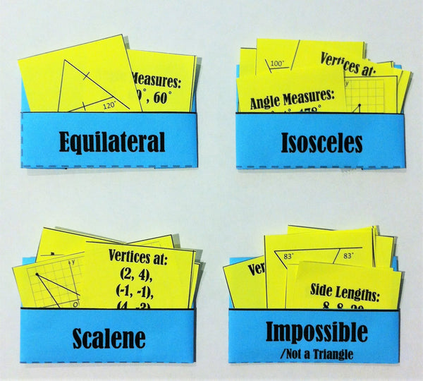 Triangles Card Sort high school geometry