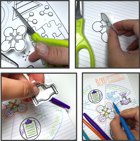 DIY Doodle Note Stickers Set