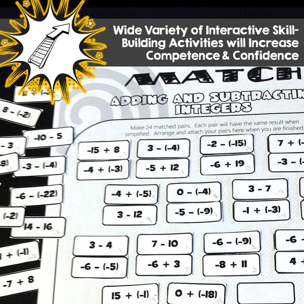 Integers Activity Bundle: Games, Notes, Practice, & Puzzles