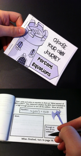 Percent Equations: "Choose Your Own Journey" Book