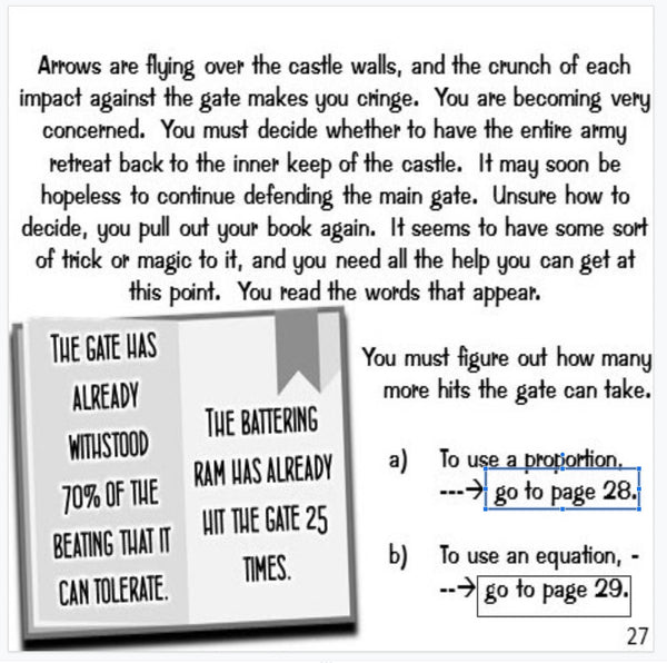 Percent Equations: "Choose Your Own Journey" Book