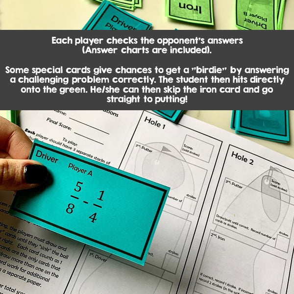 Fraction Operations Golf Game