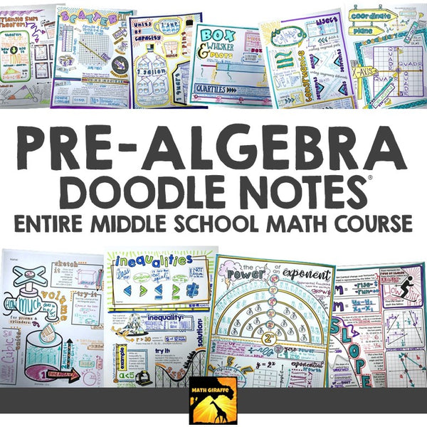 Middle School Pre-Algebra Doodle Note Book