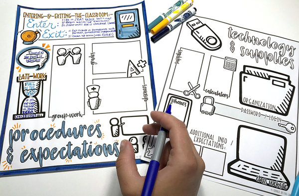 back to school doodle notes procedures