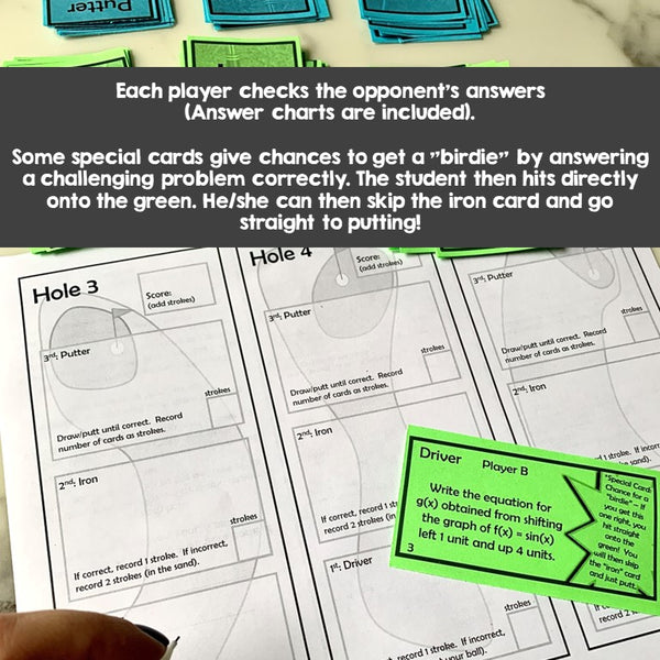 Function Transformations - Golf Game for Practice with Parent Functions