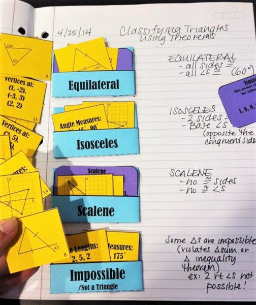 Triangles Card Sort high school geometry