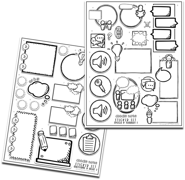 DIY Doodle Note Stickers Set