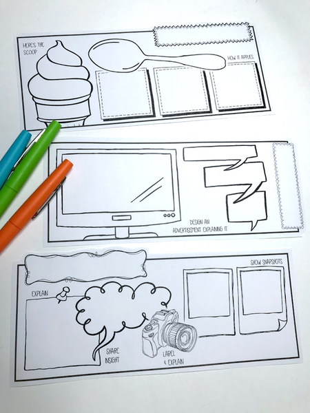 Visual Vocabulary Prompts: Doodle Note Review Card Templates