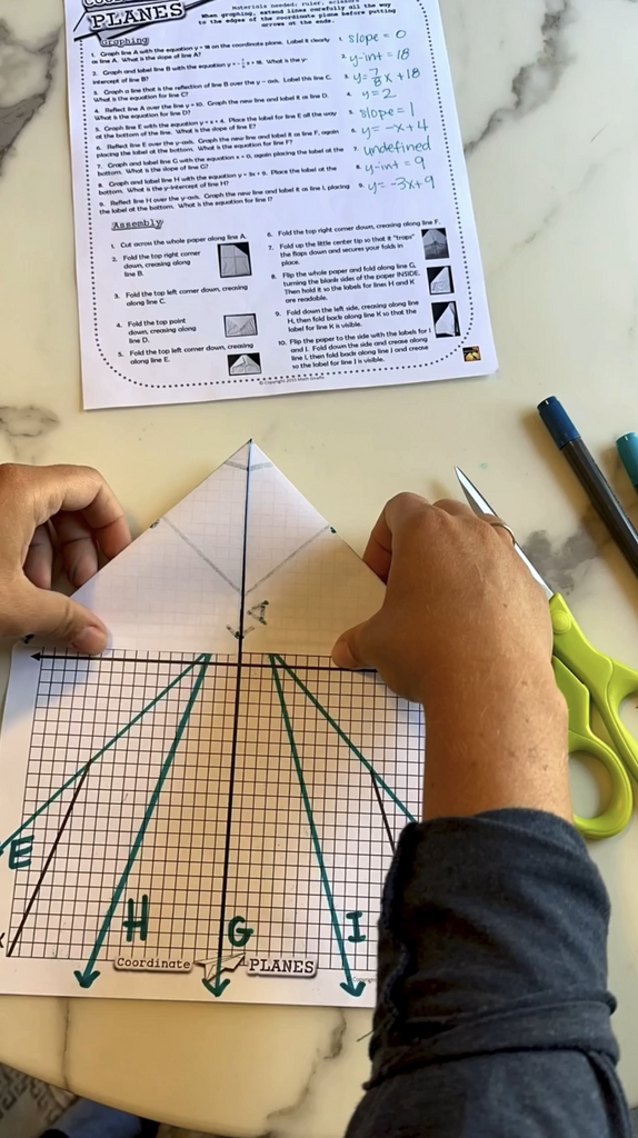Plane Built Using Common Core Math Coordinate PLANES: Paper Airplanes from Linear Equations – Math Giraffe ...