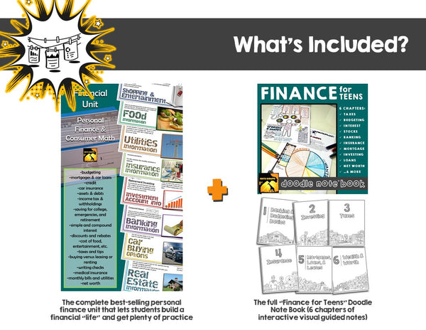 Financial Literacy PACKAGE DEAL | Doodle Note Book + Interactive Unit