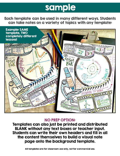 Doodle Notes Templates Bundle