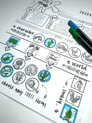 Probability Quiz / Practice Activity: "Choose & Create"