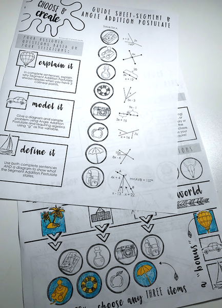 Segment & Angle Addition Postulate Quiz / Practice Activity