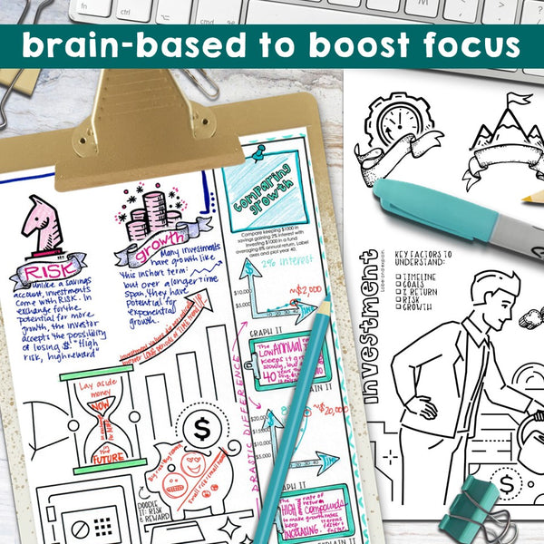 Investing & Stocks: Doodle Notes Unit for Middle & High School Personal Finance