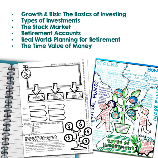 Investing & Stocks: Doodle Notes Unit for Middle & High School Personal Finance