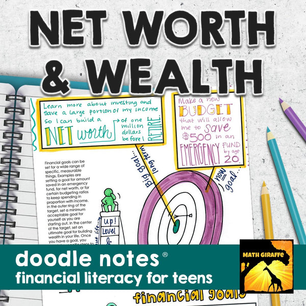 Net Worth & Wealth Guided Doodle Notes for Middle & High School Personal Finance