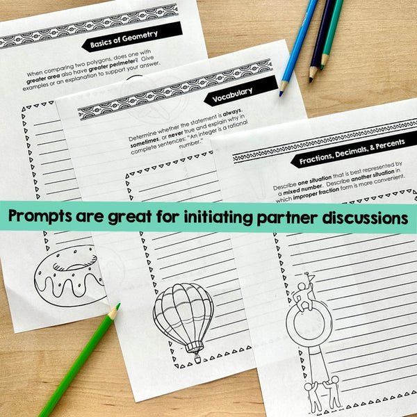 Pre-Algebra Writing Workbook - 100 Critical Thinking Middle School Math Warm-Up Prompts