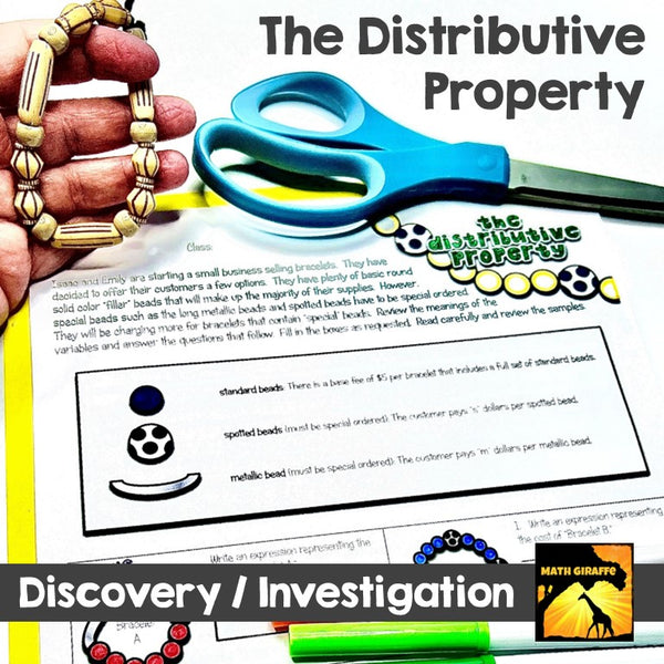 The Distributive Property - Inquiry Based Discovery Lesson Bracelet Investigation