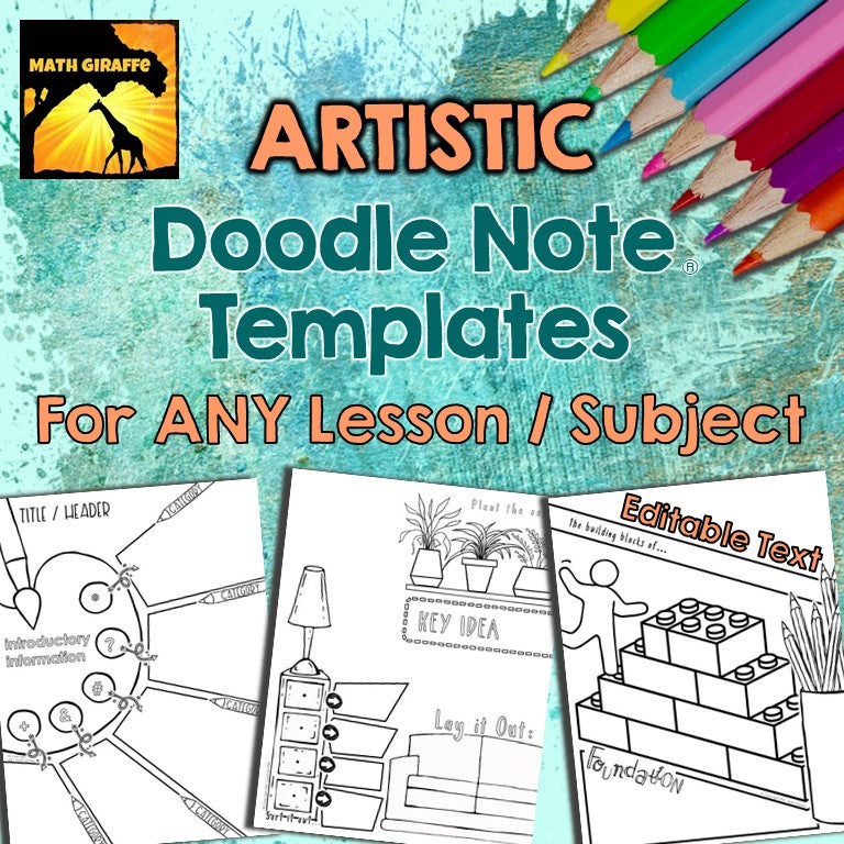 ARTISTIC Doodle Note Templates – Math Giraffe Shop