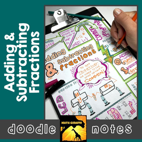 adding and subtracting Fractions Doodle Notes